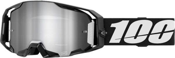 100-PERCENT ARMATIC GOGGLE BLACK MIRROR SILVER FLASH LENS - 50060-00001