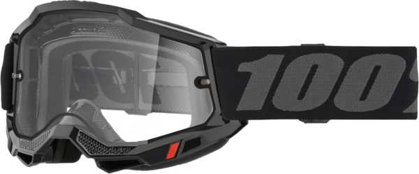 100-PERCENT ACCURI 2 ENDURO MOTO GOGGLE BLACK CLEAR LENS - 50015-00006