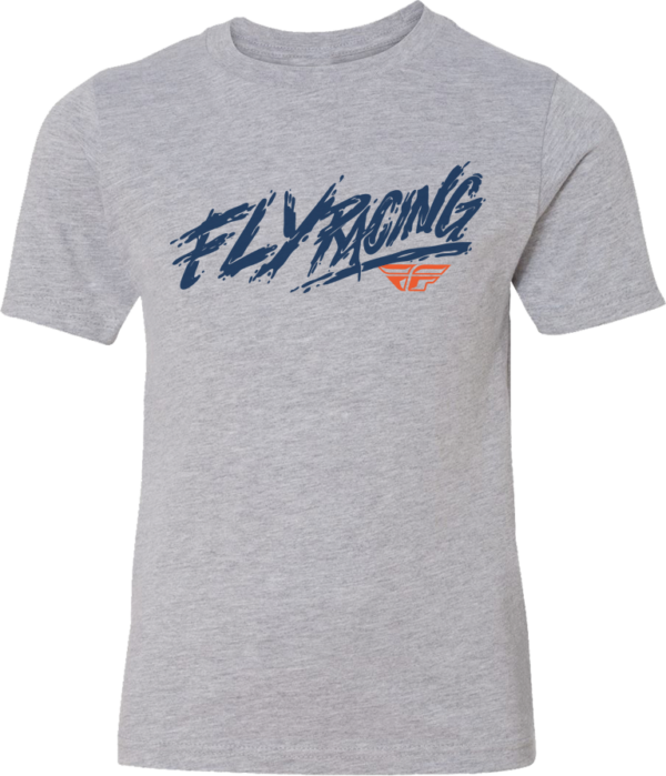 FLY RACING YOUTH FLY KHAOS TEE GREY YL - 352-0022YL