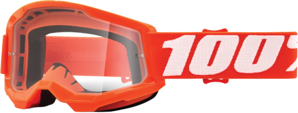 100-PERCENT STRATA 2 JUNIOR GOGGLE ORANGE CLEAR LENS - 50031-00005