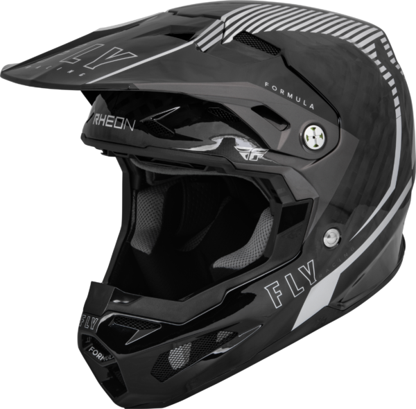 FLY RACING YOUTH FORMULA CARBON TRACER HELMET SILVER/BLACK YL - 73-4444YL