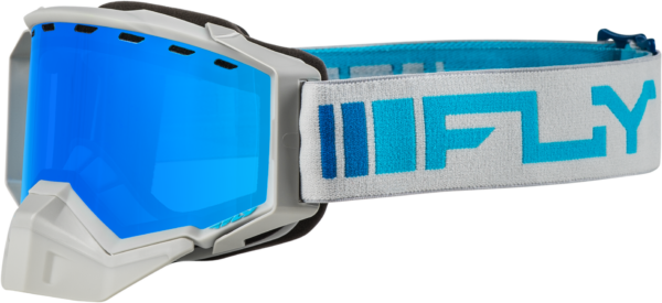 FLY RACING ZONE SNOW GOGGLE SILVER/BLUE W/ SKY BLUE MIRROR/BLUE LENS - FLB-24Z2