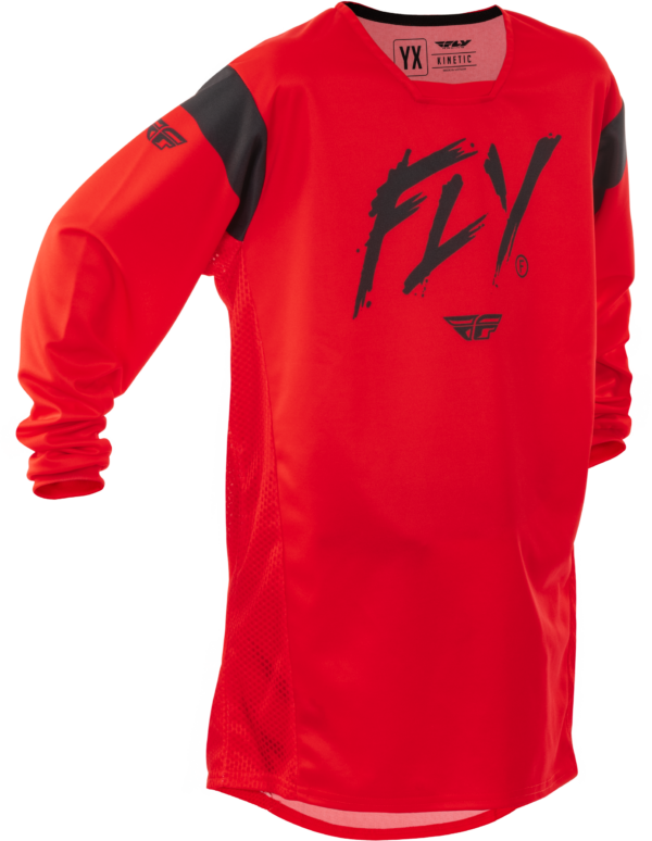 FLY RACING YOUTH KINETIC STOKE JERSEY RED/BLACK YXL - 378-527YXL