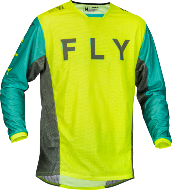 FLY RACING KINETIC MESH KORE JERSEY HI-VIS/TEAL/GREY MD - 377-316M