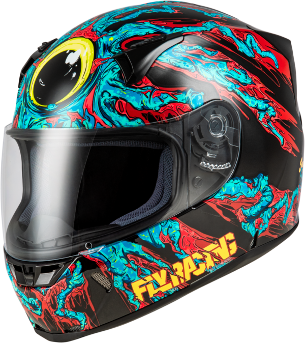 FLY RACING REVOLT SPACE CREEP HELMET LIGHT BLUE/BLACK/RED XS - 73-8387XS