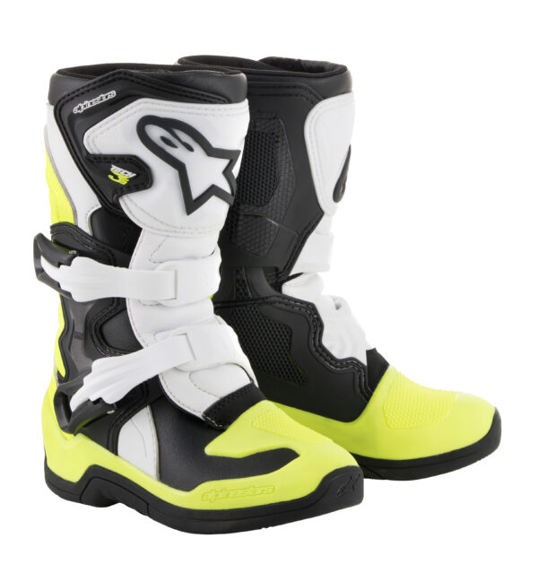 ALPINESTARS TECH 3S BOOTS BLACK/WHITE/YELLOW SZ Y11 - 2014518-125-11