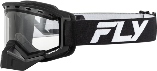 FLY RACING YTH FOCUS SNOW GOGGLE BLK/WHT W/ CLEAR LENS - FLB-24FY2