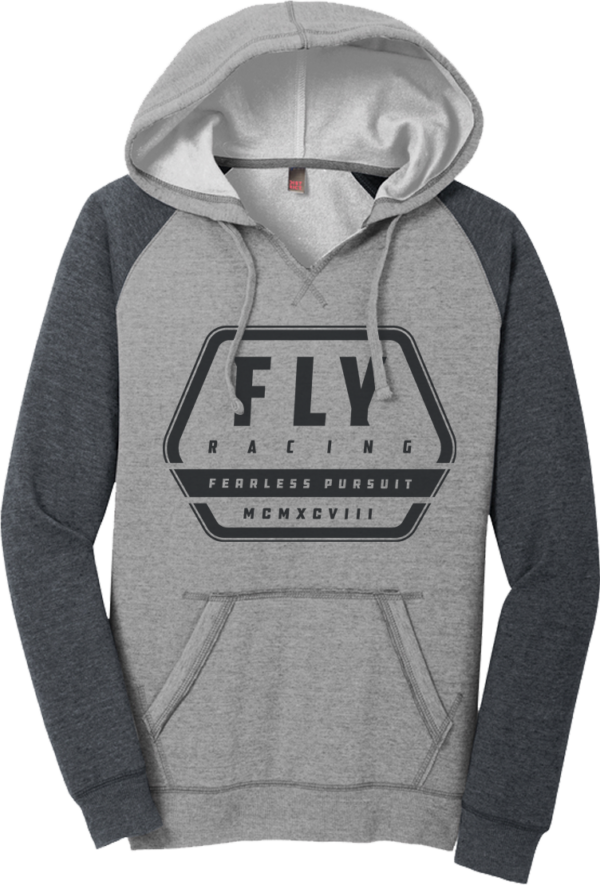 FLY RACING WOMEN'S FLY TRACK HOODIE GREY HEATHER/CHARCOAL SM - 358-0085S