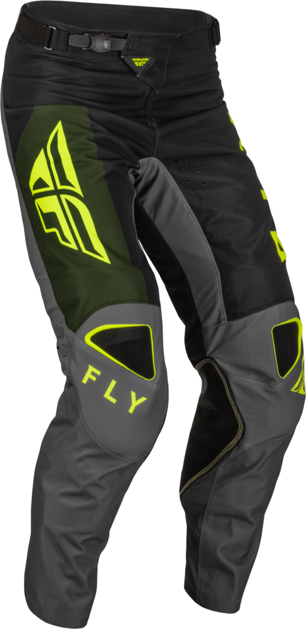 FLY RACING KINETIC JET PANTS BLACK/OLIVE GREEN/HI-VIS SZ 32 - 376-53132