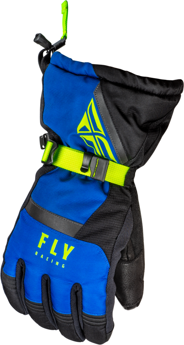 FLY RACING CASCADE GLOVES BLACK/BLUE/HI-VIS SM - 363-3922S