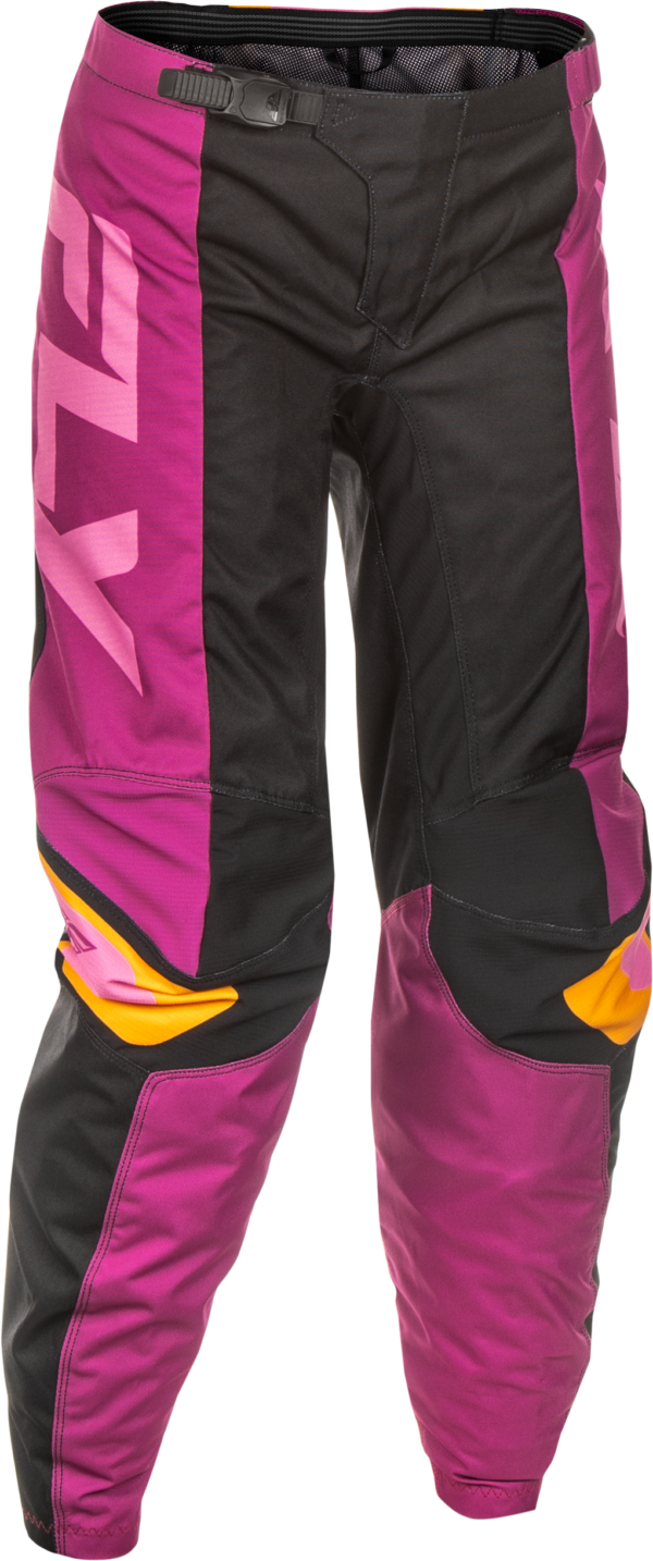 FLY RACING WOMEN'S F-16 PANTS CA/NY BLACK/MAUVE/YELLOW SZ 11/12 - C378-83211