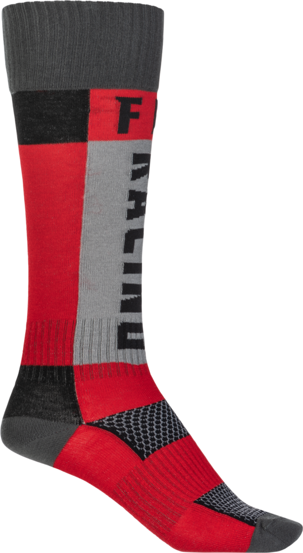 FLY RACING MX SOCKS THICK RED/GREY SM/MD - 350-0550S