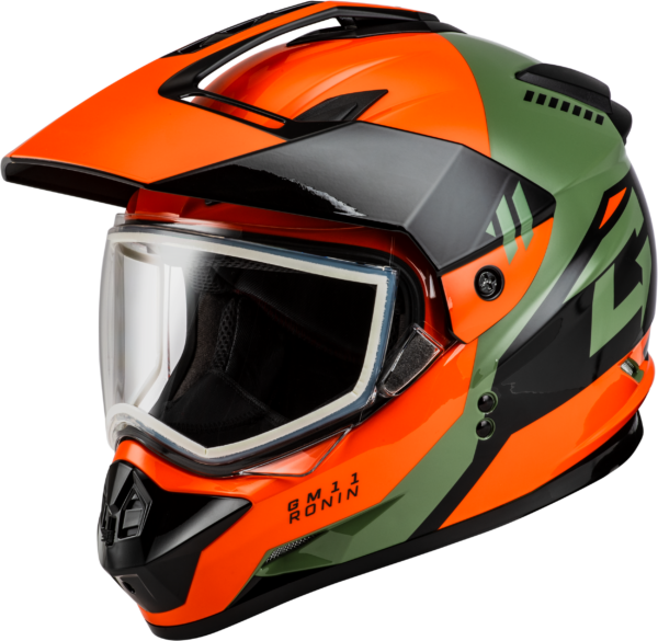 GMAX GM-11 RONIN HELMET ORANGE/GREEN/BLACK MD - A11151185