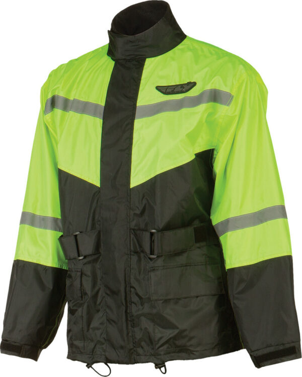 FLY RACING 2-PIECE RAIN SUIT BLACK/HI-VIS LG - 479-8018L