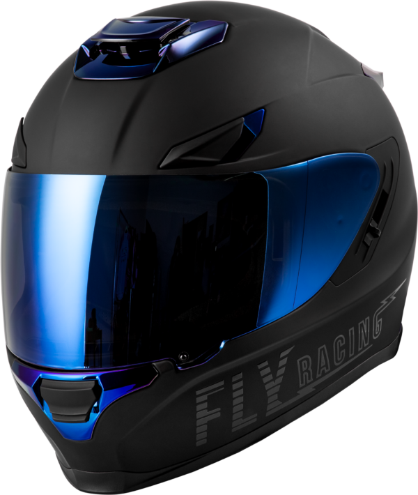 FLY RACING SENTINEL RECON HELMET MATTE BLACK/BLUE CHROME XS - 73-8428XS