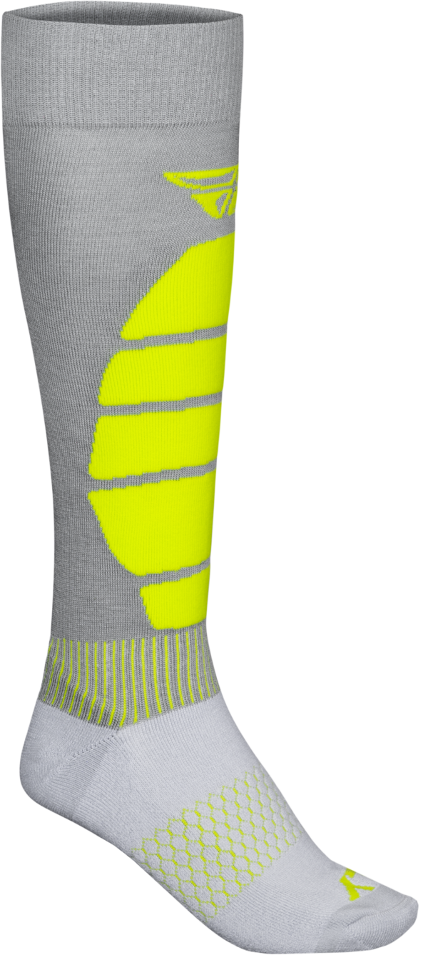 FLY RACING SNOW PERFORMANCE COOLMAX SOCK GREY/HI-VIS LG/XL - 350-0577L