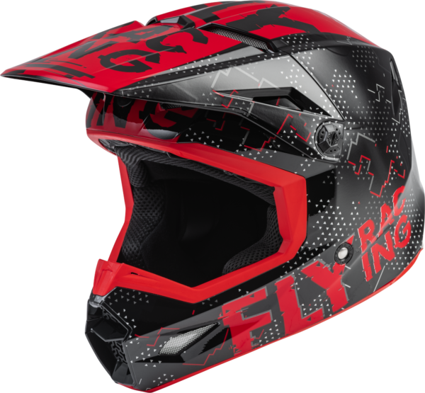 FLY RACING YOUTH KINETIC SCAN HELMET BLACK/RED YS - F73-3490YS