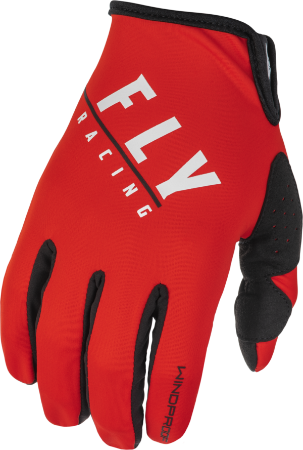 FLY RACING WINDPROOF GLOVES BLACK/RED SZ 08 - 371-14308