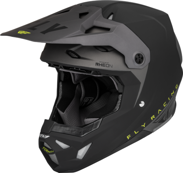 FLY RACING YOUTH FORMULA CP SLANT HELMET MATTE BLACK/GREY/HI-VIS YL - 73-0030YL