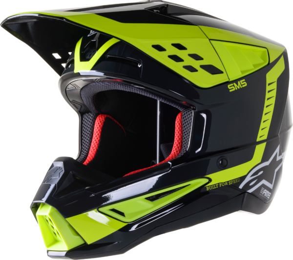 ALPINESTARS S-M5 BEAM HELMET BLK/ANTHRA/YLW FLUO GLOSSY LG - 8303722-1151-L