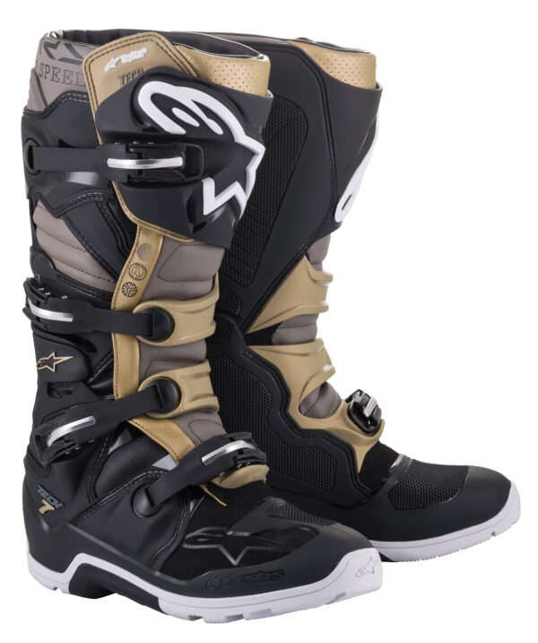 ALPINESTARS TECH 7 ENDURO DS BOOTS BLACK/GREY/GOLD SZ 09 - 2012620-1959-9