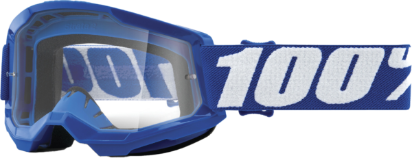 100-PERCENT STRATA 2 JUNIOR GOGGLE BLUE CLEAR LENS - 50031-00002