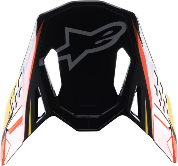 ALPINESTARS S-M10 CARBON META2 VISOR BLACK/YELLOW/ORANGE GLOSSY - 8981122-1549-OS