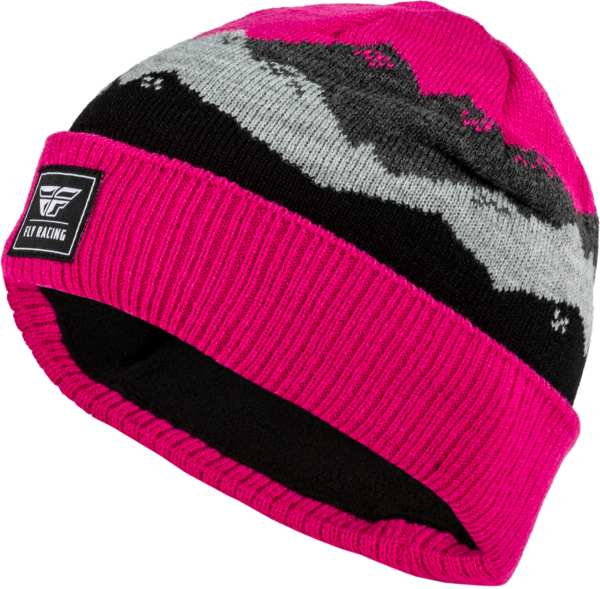 FLY RACING YOUTH FLY SNOW BEANIE HEATHER GREY - 22.4073 MAGENTA