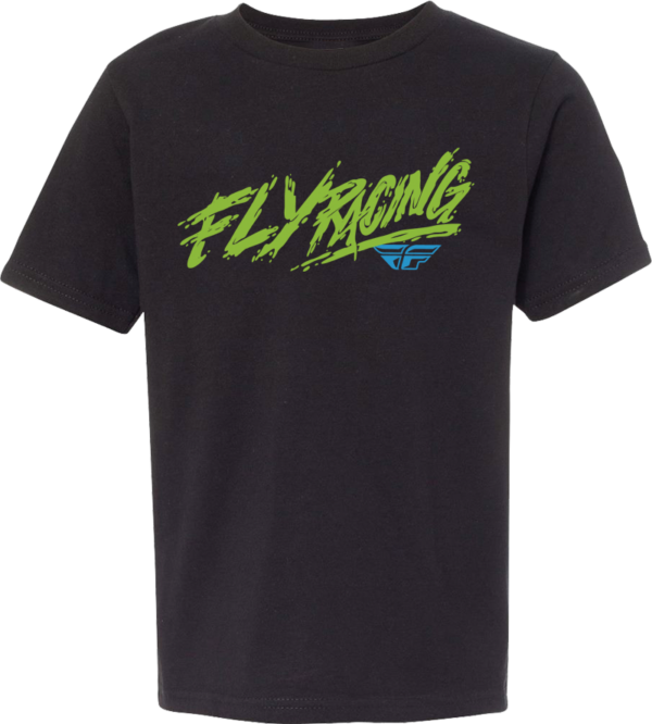 FLY RACING YOUTH FLY KHAOS TEE BLACK YM - 352-0020YM